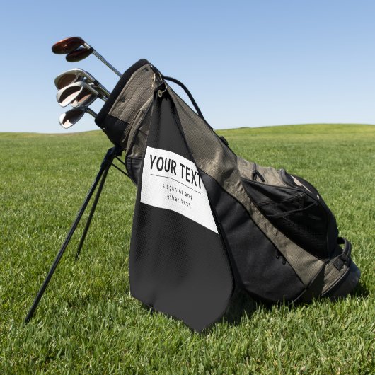 はっきりした編モダン集文字 | ブラック&ホワイト ゴルフタオル (グリーン)