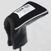 はっきりした編モダン集文字 | ブラック&ホワイト ゴルフヘッドカバー (3/4 正面)