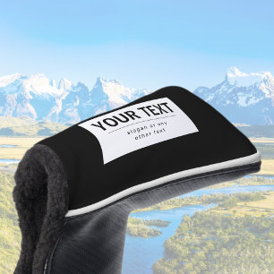 はっきりした編モダン集文字   ブラック&ホワイト ゴルフヘッドカバー