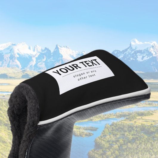 はっきりした編モダン集文字 | ブラック&ホワイト ゴルフヘッドカバー