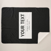 はっきりした編モダン集文字 | ブラック&ホワイト シェルパブランケット (正面(横))