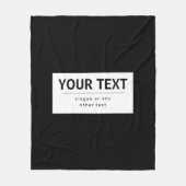 はっきりした編モダン集文字 | ブラック&ホワイト フリースブランケット (正面)
