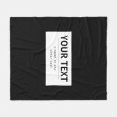 はっきりした編モダン集文字 | ブラック&ホワイト フリースブランケット (正面(横))