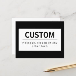 はっきりした編モダン集文字 | ブラック&ホワイト ポストカード