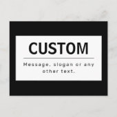 はっきりした編モダン集文字 | ブラック&ホワイト ポストカード (正面)