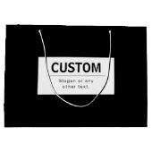 はっきりした編モダン集文字 | ブラック&ホワイト ラージペーパーバッグ (裏面)