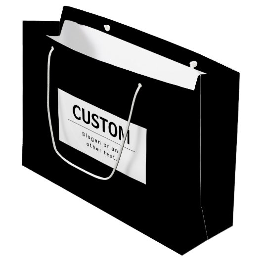 はっきりした編モダン集文字 | ブラック&ホワイト ラージペーパーバッグ (正面アングル)