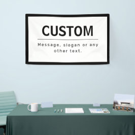 はっきりした編モダン集文字 | ブラック&ホワイト 横断幕