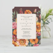 はっきりした縁ど秋の結婚式 招待状 (スタンド正面)