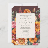 はっきりした縁ど秋の結婚式 招待状 (正面)