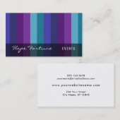 はっきりした縞で飾ります: 紫色、ラズベリー、ティール(緑がかった色)、01 名刺 (正面/裏面)