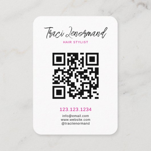 はっきりした美容師ソーシャルメディアレイアウト 名刺 (裏面)