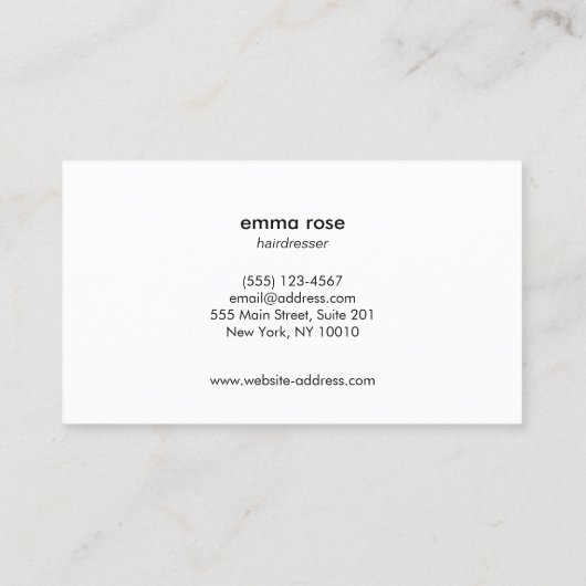 はっきりした美容師金ゴールドブラックストライプシザーズ 名刺 (裏面)