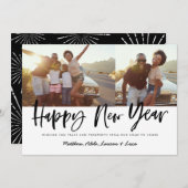 はっきりした脚本happy new year 数々の photo new year シーズンカード (正面/裏面)