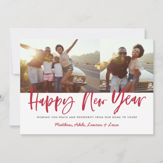 はっきりした脚本happy new year 数々の photo new year シーズンカード (正面)