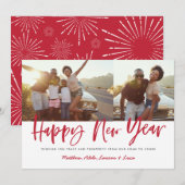 はっきりした脚本happy new year 数々の photo new year シーズンカード (正面/裏面)