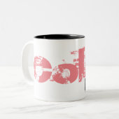 はっきりした色ガ文字デザインード ツートーンマグカップ (正面左)