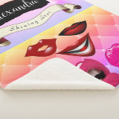 はっきりした色モダン数々のレトロポップ・アートのー シェルパブランケット (3/4)