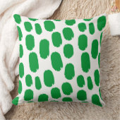 はっきりした色彩の鮮やかスポット – 白い上の草の緑 クッション (ブランケット)