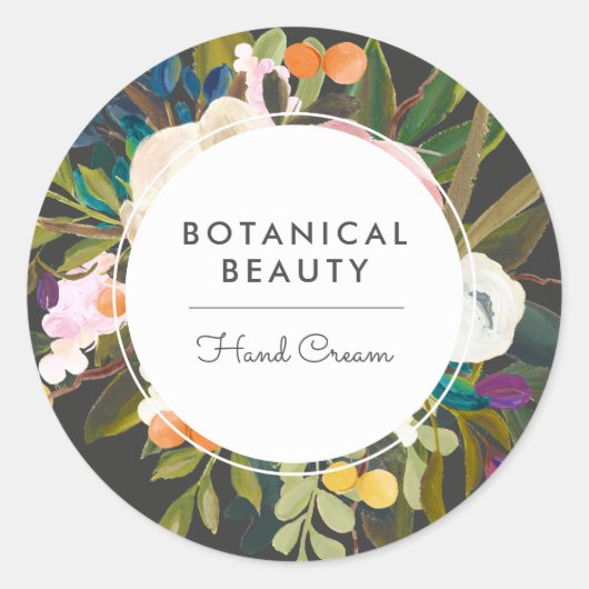 はっきりした色彩の鮮やかフローラ |黒 |製品ビジネス ラウンドシール (正面)