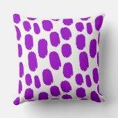 はっきりした色彩の鮮やか点 – 白に紫 クッション (裏面)