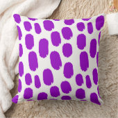はっきりした色彩の鮮やか点 – 白に紫 クッション (ブランケット)