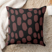 はっきりした色彩の鮮やか点 – 黒い茶色 クッション (ブランケット)