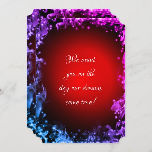 はっきりした色数々の抽象芸術結婚式招待状 招待状 (正面/裏面)