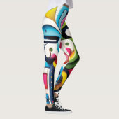 はっきりした色数々の抽象芸術 レギンス (右)