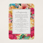 はっきりした花模様写真葬儀記念祈りの言葉カード (裏面)