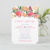 はっきりした花模様&柑橘系タスペインのイル披露宴のみ 招待状 (スタンド正面)