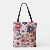 はっきりした花離れ柄 トートバッグ (裏面)