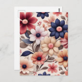 はっきりした花離れ柄 ポストカード (正面/裏面)
