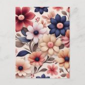 はっきりした花離れ柄 ポストカード (正面)