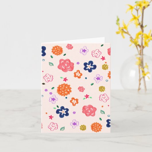 はっきりした花 カード (黄色い花)