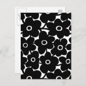 はっきりした花 – 白黒 ポストカード (正面/裏面)