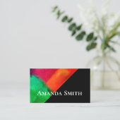 はっきりした芸術的モダンカラフル抽象芸術 名刺 (スタンド正面)