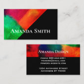 はっきりした芸術的モダンカラフル抽象芸術 名刺 (正面/裏面)