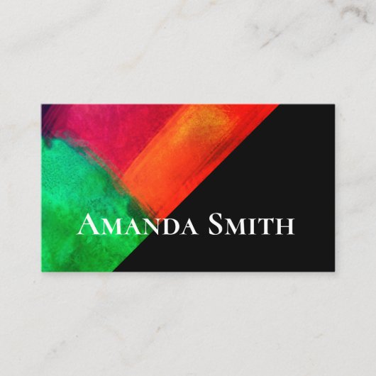 はっきりした芸術的モダンカラフル抽象芸術 名刺 (正面)