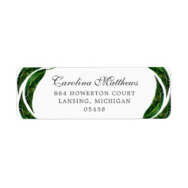 はっきりした葉住所 シール |濃い緑