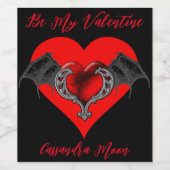 はっきりした赤いハートバレンタパーソナライズされたン ワインラベル (シングルラベル)