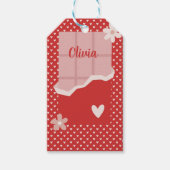 はっきりした赤いハートラブデザイン – 完璧なカスタムGi ギフトタグ (正面)