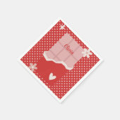 はっきりした赤いハートラブデザイン – 完璧なカスタムGi スタンダードカクテルナプキン (角)