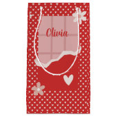 はっきりした赤いハートラブデザイン – 完璧なカスタムGi スモールペーパーバッグ (正面)