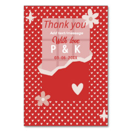 はっきりした赤いハートラブデザイン – 完璧なカスタムGi テーブルナンバー