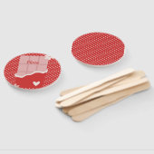 はっきりした赤いハートラブデザイン – 完璧なカスタムGi ハンドファン (組立なし)