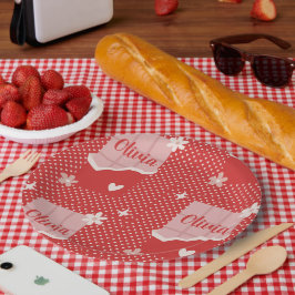 はっきりした赤いハートラブデザイン – 完璧なカスタムGi ペーパープレート