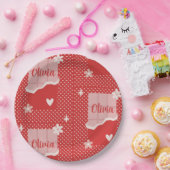 はっきりした赤いハートラブデザイン – 完璧なカスタムGi ペーパープレート (パーティー)