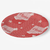 はっきりした赤いハートラブデザイン – 完璧なカスタムGi ペーパープレート (アングル)