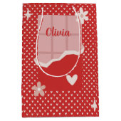 はっきりした赤いハートラブデザイン – 完璧なカスタムGi ミディアムペーパーバッグ (正面)